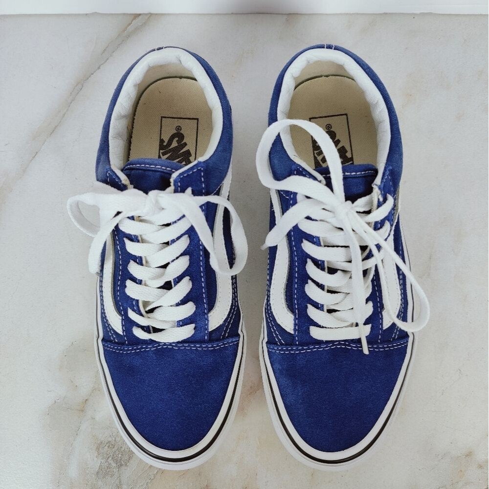 Vans Old Skool Blue Suede Low Skate Shoes Sneakers, 6(M) 7.5(W) - Picture 4 of 11